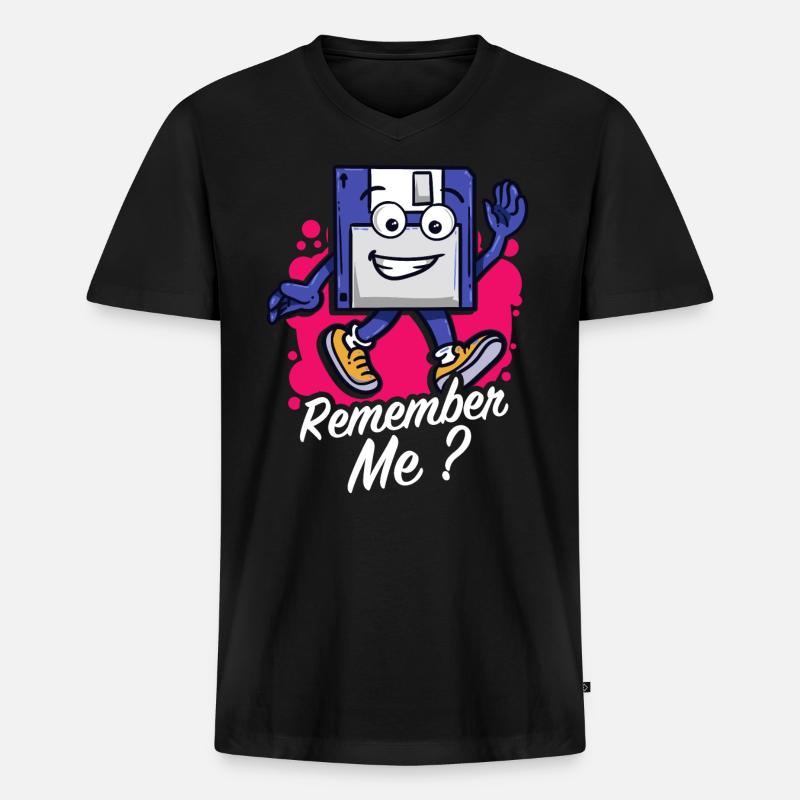 Programmer Retro-diskette Floppy disc - Men's Premium Organic T-shirt with V-neck - black