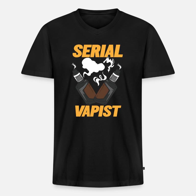 Vaping Serial Vapist E-zigarette - Männer Premium Bio T-Shirt mit V-Ausschnitt - Schwarz