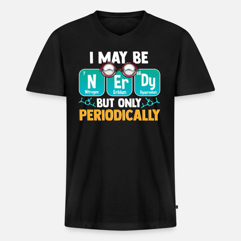 Nerd Periodensystem - Männer Premium Bio T-Shirt mit V-Ausschnitt - Schwarz