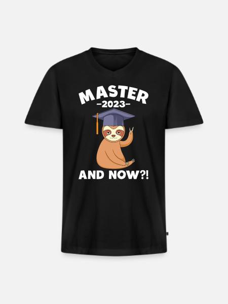 Master 2023 et maintenant ? Maîtrise - T-shirt encolure en V Premium bio Homme - noir