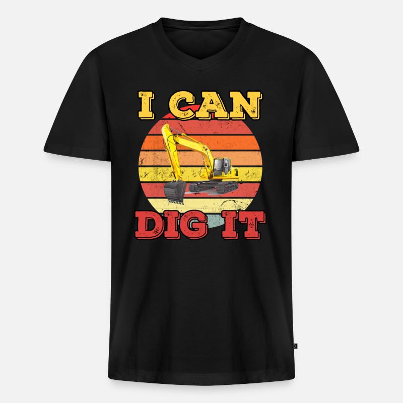 Ich kann es graben! - Männer Premium Bio T-Shirt mit V-Ausschnitt - Schwarz