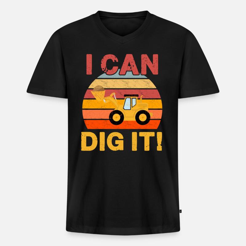 Ich kann es graben! - Männer Premium Bio T-Shirt mit V-Ausschnitt - Schwarz