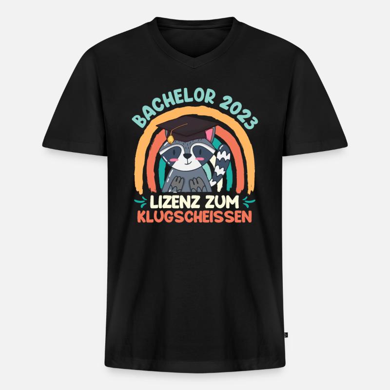 Bachelorabschluss 2023 Bachelor - Männer Premium Bio T-Shirt mit V-Ausschnitt - Schwarz