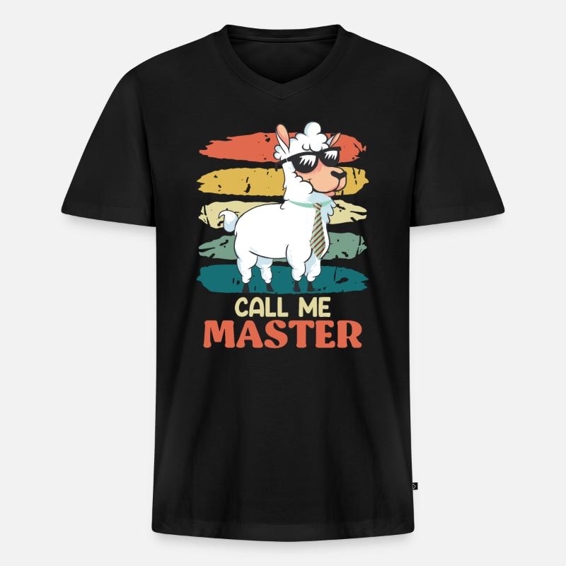 Call me Master Abschluss - Männer Premium Bio T-Shirt mit V-Ausschnitt - Schwarz
