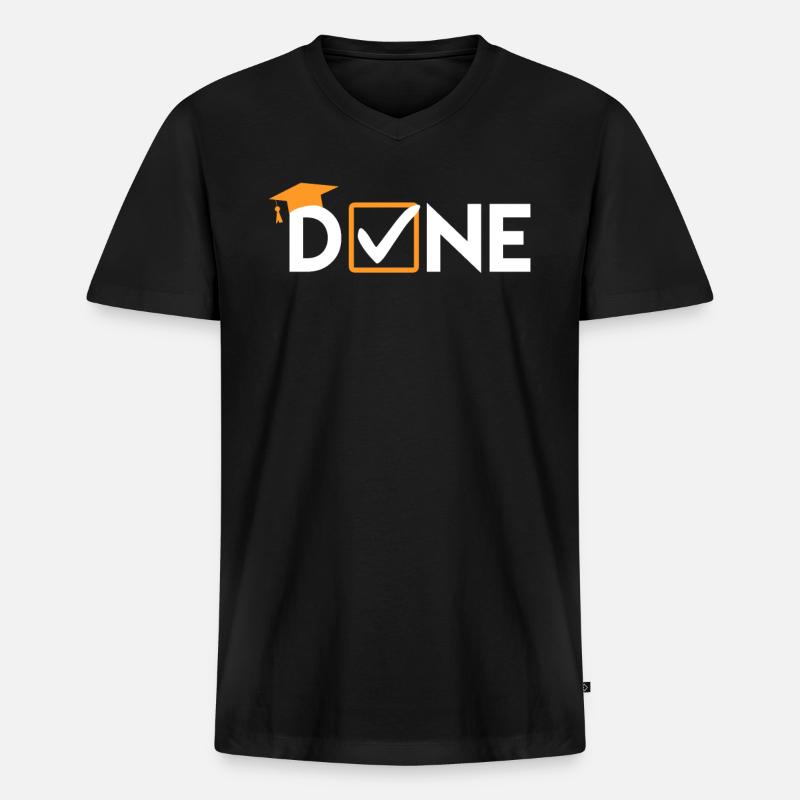 Master Thesis DONE Master Abschluss - Männer Premium Bio T-Shirt mit V-Ausschnitt - Schwarz