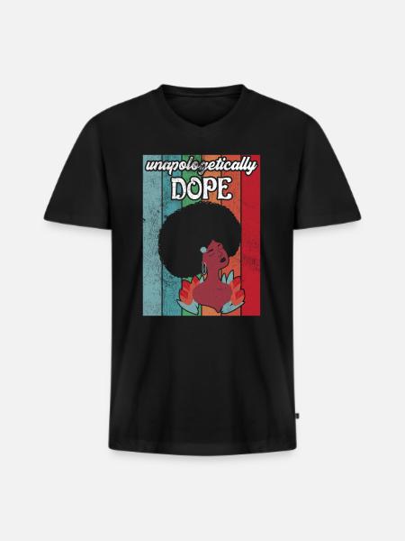 Unapologetically African Woman - Men's Premium Organic T-shirt with V-neck - black