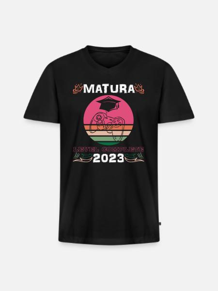 Matura 2023 Maturanten - Männer Premium Bio T-Shirt mit V-Ausschnitt - Schwarz