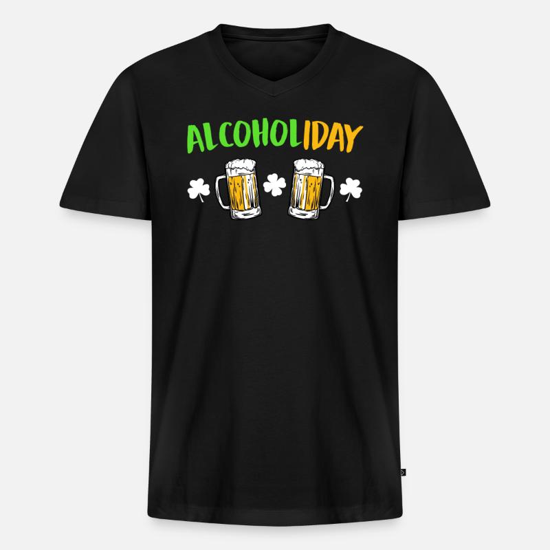 Alcoholiday St. Patricks Day - Männer Premium Bio T-Shirt mit V-Ausschnitt - Schwarz