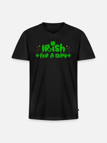 Irlandais d’un jour Saint-Patrick - T-shirt encolure en V Premium bio Homme - noir