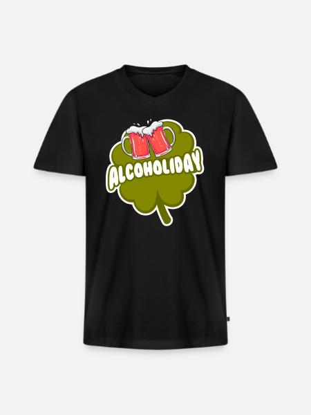 Alcoholiday St Patrick's Day Beer - Men's Premium Organic T-shirt with V-neck - black