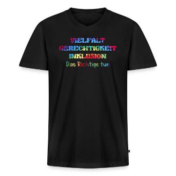 Autisten Spruch Das Richtige tun Bewusstsein - Männer Premium Bio T-Shirt mit V-Ausschnitt - Schwarz - Vorne - Nico (187cm)
