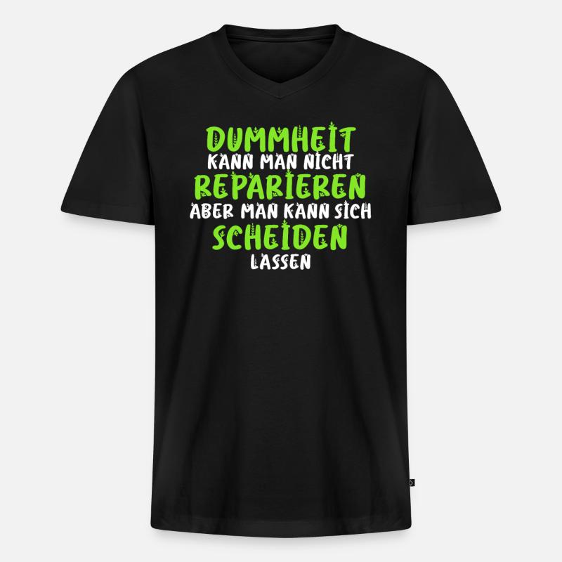 Scheidungsparty endlich Geschieden Scheidung - Männer Premium Bio T-Shirt mit V-Ausschnitt - Schwarz
