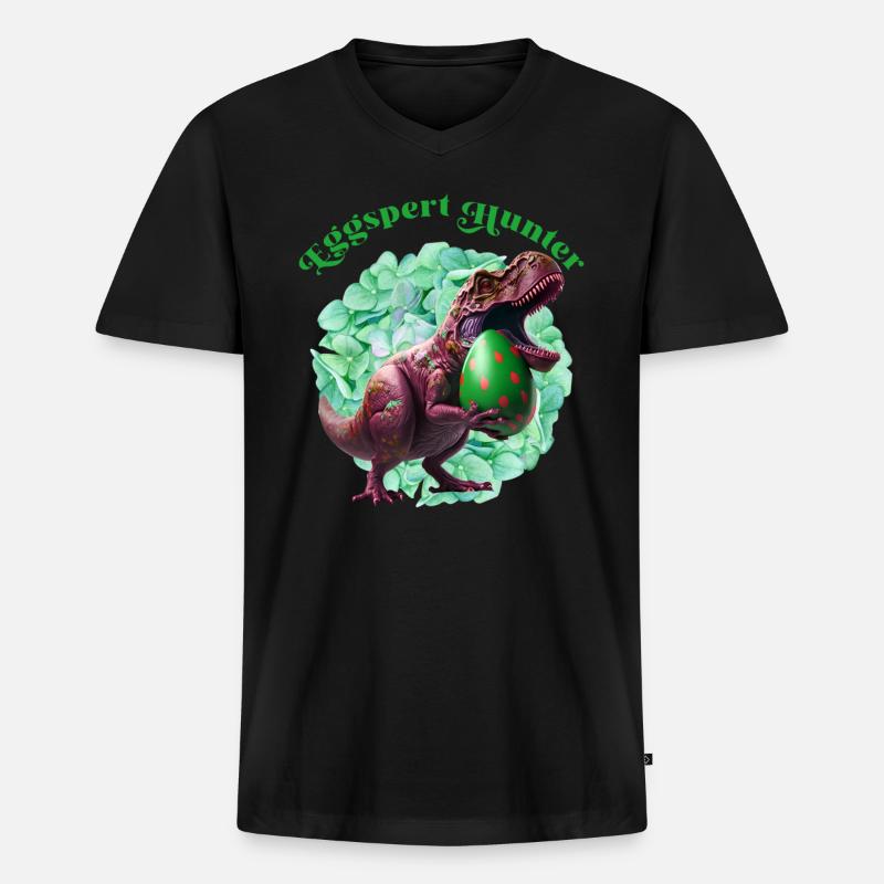 Eggspert Hunter Ostereier Suche Osterhasen - Männer Premium Bio T-Shirt mit V-Ausschnitt - Schwarz
