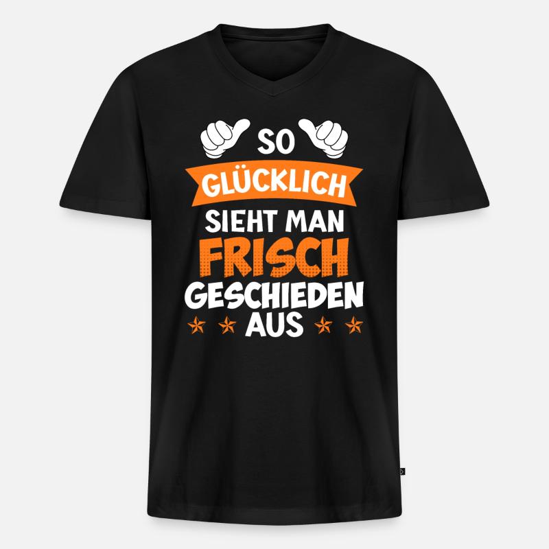 Frisch geschieden Scheidungsparty Scheidung - Männer Premium Bio T-Shirt mit V-Ausschnitt - Schwarz