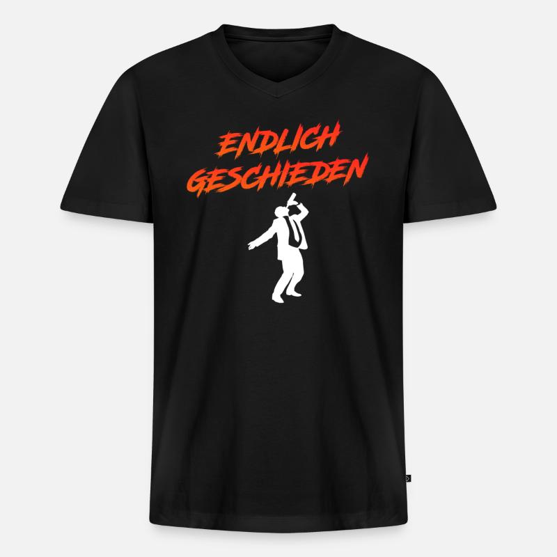 Endlich geschieden Scheidungsparty Scheidung - Männer Premium Bio T-Shirt mit V-Ausschnitt - Schwarz