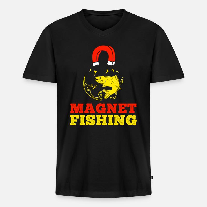 Magnetfisching Magnetfischen Schrottsammler - Männer Premium Bio T-Shirt mit V-Ausschnitt - Schwarz