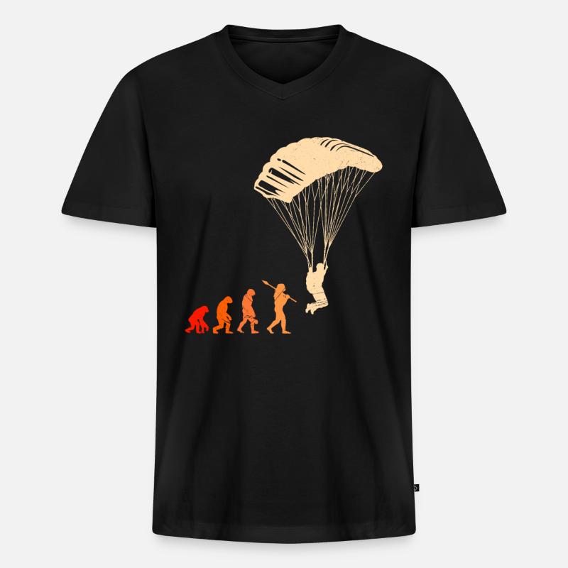 Paragliding Evolution Gleitschirmfliegen - Men's Premium Organic T-shirt with V-neck - black