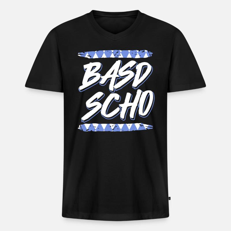 Bayerisch Basd Scho Boarisch München - Männer Premium Bio T-Shirt mit V-Ausschnitt - Schwarz