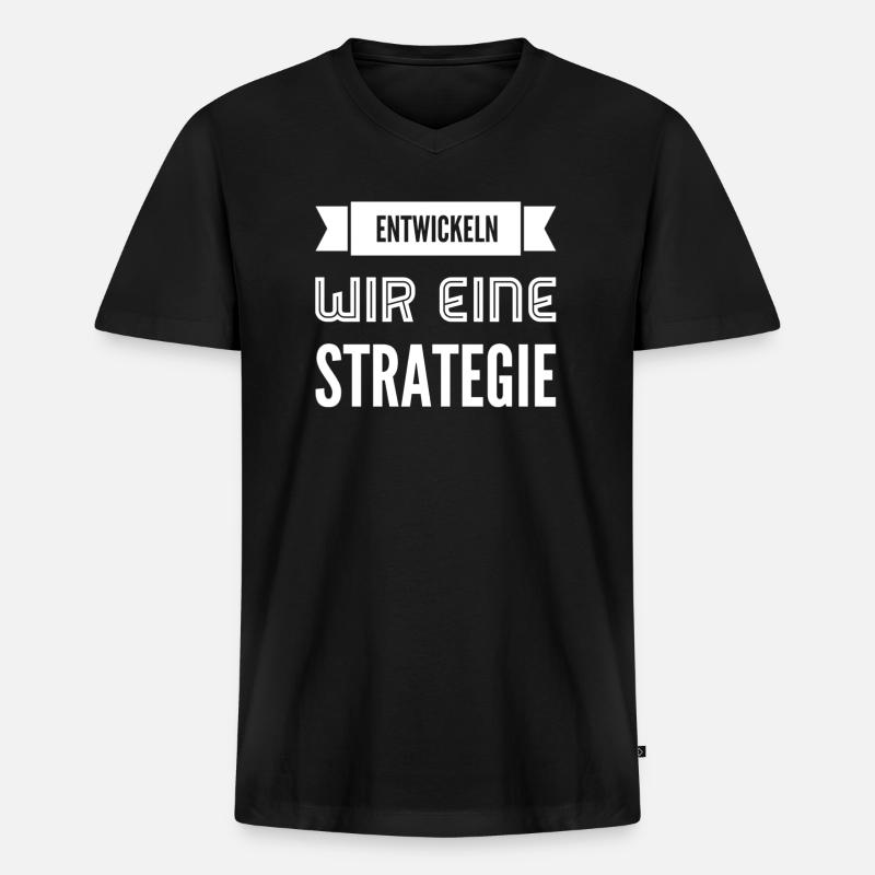 machen wir einen Plan - Männer Premium Bio T-Shirt mit V-Ausschnitt - Schwarz
