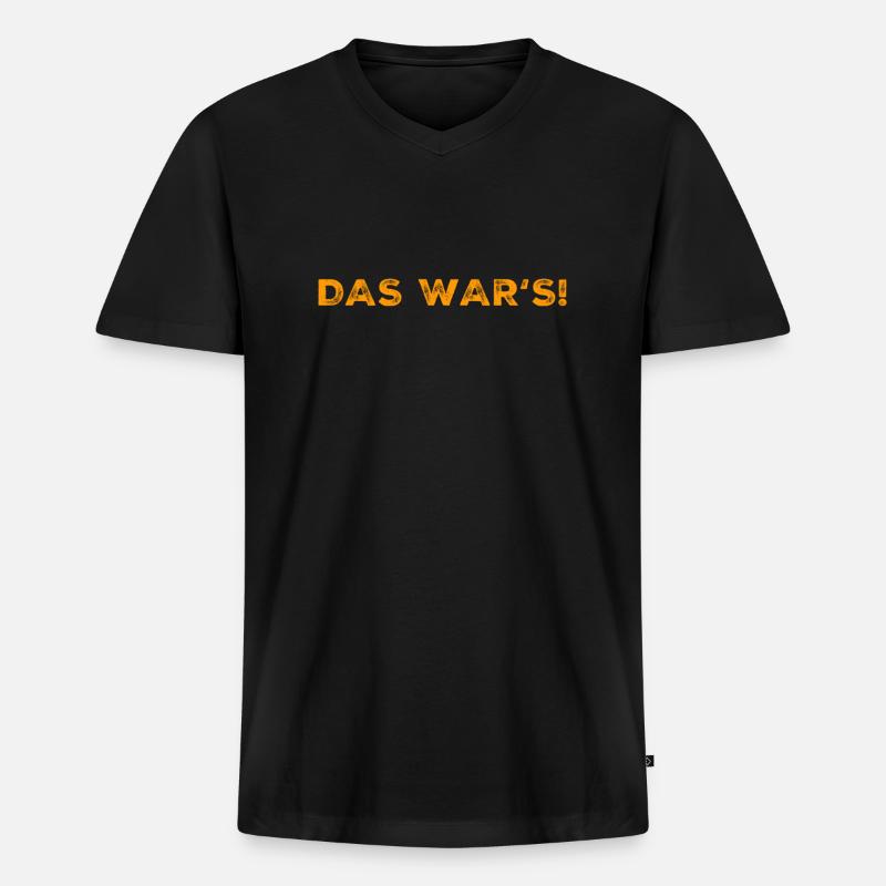 das war's - Männer Premium Bio T-Shirt mit V-Ausschnitt - Schwarz