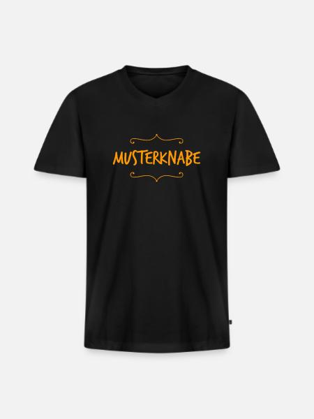 Streber - Männer Premium Bio T-Shirt mit V-Ausschnitt - Schwarz