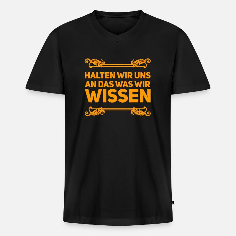 keine Spekulation - Männer Premium Bio T-Shirt mit V-Ausschnitt - Schwarz