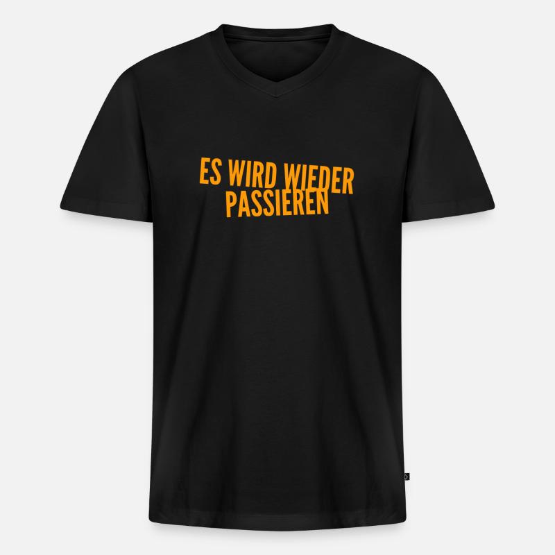 das wird nochmal passieren - Männer Premium Bio T-Shirt mit V-Ausschnitt - Schwarz
