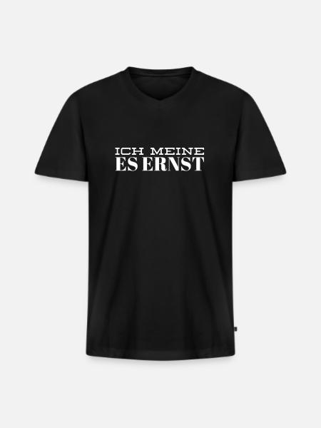 alles ernst gemeint - Männer Premium Bio T-Shirt mit V-Ausschnitt - Schwarz