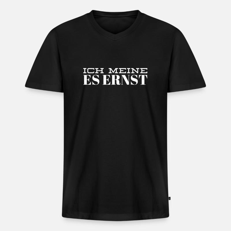 alles ernst gemeint - Männer Premium Bio T-Shirt mit V-Ausschnitt - Schwarz