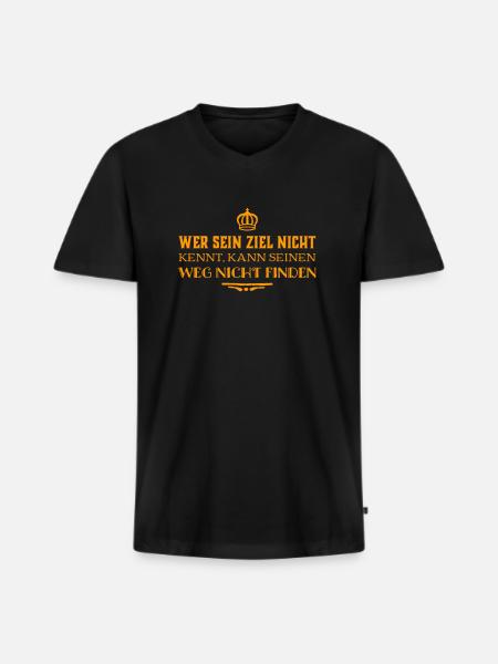 erkenne deinen Weg - Männer Premium Bio T-Shirt mit V-Ausschnitt - Schwarz
