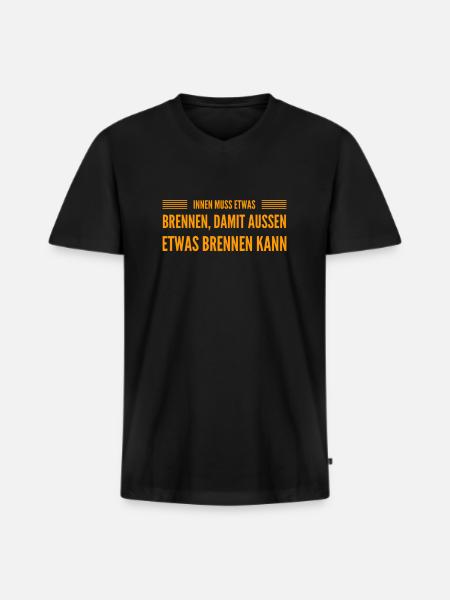 ich bin ein Vorbild - Männer Premium Bio T-Shirt mit V-Ausschnitt - Schwarz