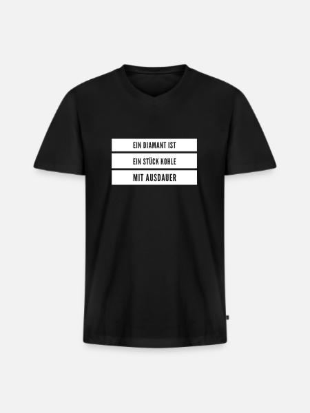 Ausdauer geht immer - Männer Premium Bio T-Shirt mit V-Ausschnitt - Schwarz