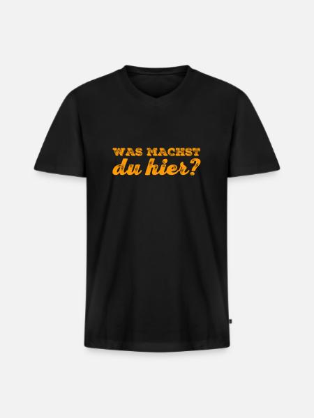 was geht ab? - Männer Premium Bio T-Shirt mit V-Ausschnitt - Schwarz
