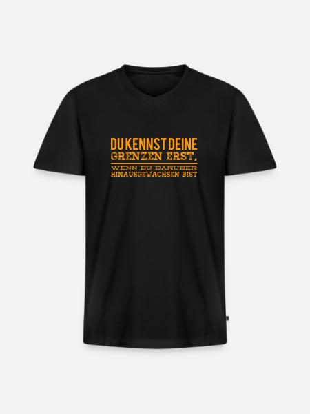 wachse - Männer Premium Bio T-Shirt mit V-Ausschnitt - Schwarz