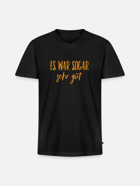 mir hat es sehr gefallen - Männer Premium Bio T-Shirt mit V-Ausschnitt - Schwarz