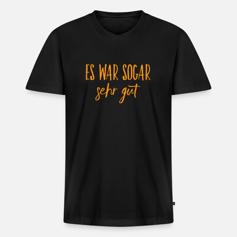 mir hat es sehr gefallen - Männer Premium Bio T-Shirt mit V-Ausschnitt - Schwarz