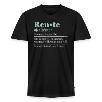 Rente Rentner Rentenalter Renteneintritt Renten - Männer Premium Bio T-Shirt mit V-Ausschnitt - Schwarz - Vorne - Nico (187cm)
