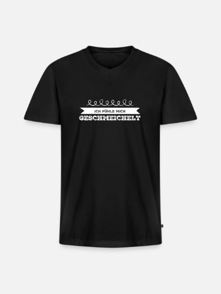 wie nett - Männer Premium Bio T-Shirt mit V-Ausschnitt - Schwarz