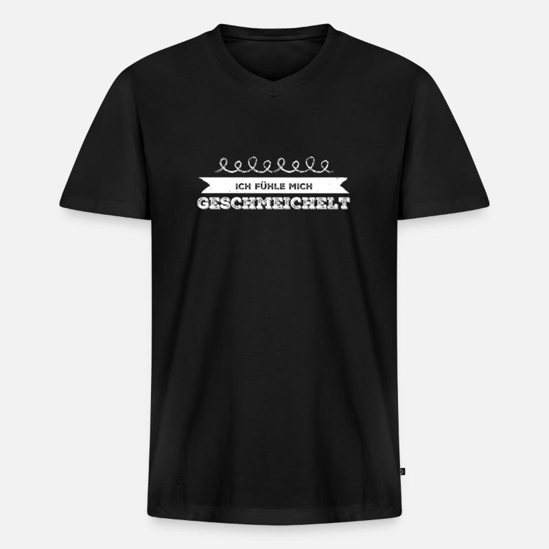 wie nett von dir - Männer Premium Bio T-Shirt mit V-Ausschnitt - Schwarz