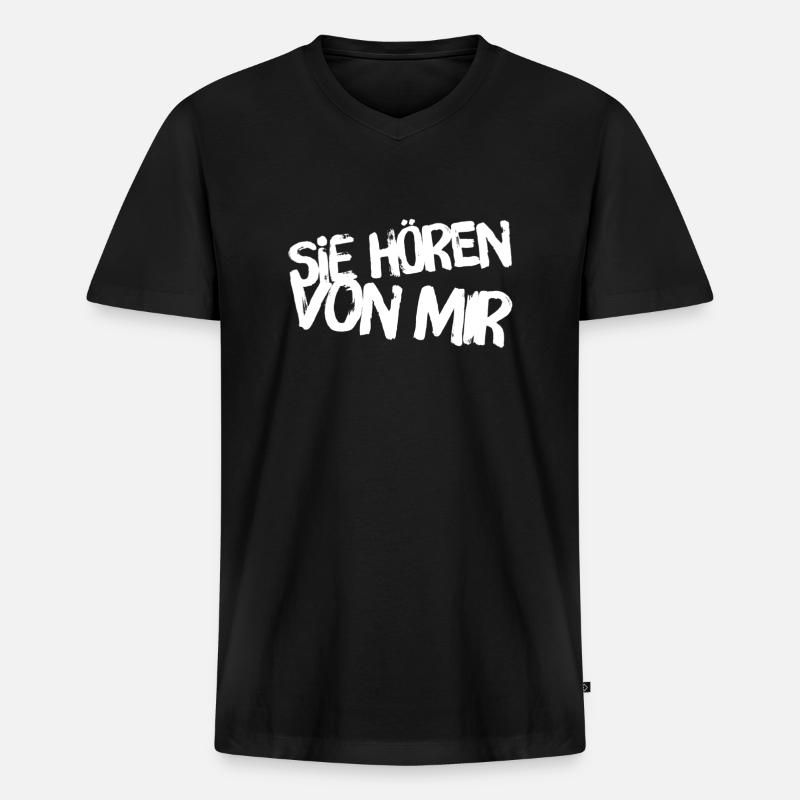 wir haben ein Problem - Männer Premium Bio T-Shirt mit V-Ausschnitt - Schwarz