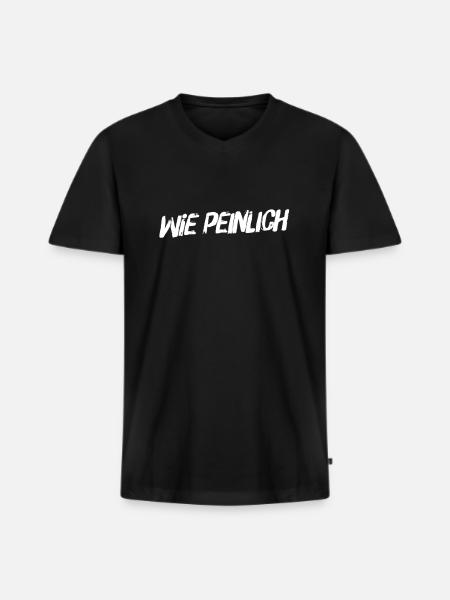 das ist mir peinlich - Männer Premium Bio T-Shirt mit V-Ausschnitt - Schwarz