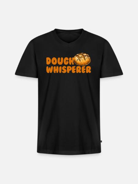 Teigflüsterer Backliebhaber Backfans Backen - Männer Premium Bio T-Shirt mit V-Ausschnitt - Schwarz