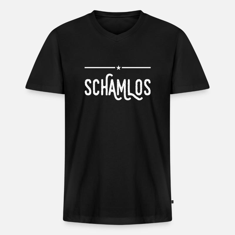 ohne Scham - Männer Premium Bio T-Shirt mit V-Ausschnitt - Schwarz