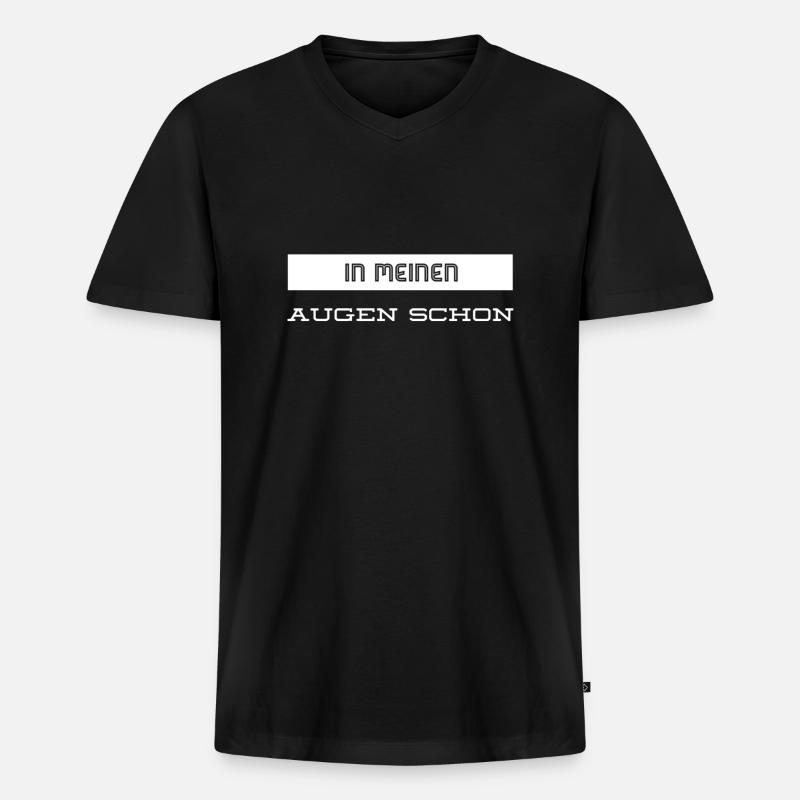 das glaube ich - Männer Premium Bio T-Shirt mit V-Ausschnitt - Schwarz
