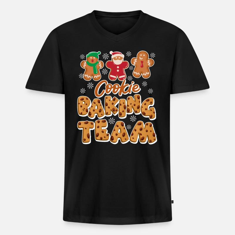 Baking Team Plätzchen Backliebhaber Backen - Männer Premium Bio T-Shirt mit V-Ausschnitt - Schwarz