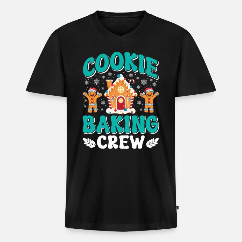 Weihnachtsgebäck Cookie Baking Crew Backfans - Männer Premium Bio T-Shirt mit V-Ausschnitt - Schwarz