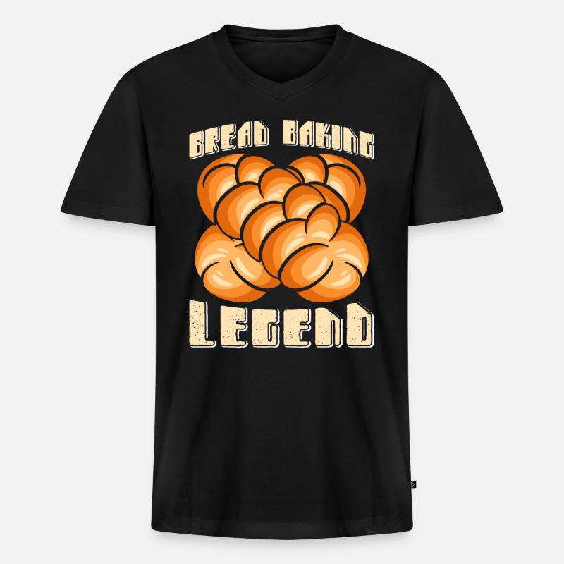 Brotbäcker Bread Baking Legend Brotbacken - Männer Premium Bio T-Shirt mit V-Ausschnitt - Schwarz