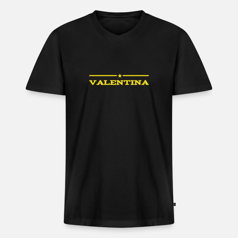 ich bin eine Valentinsfrau - Männer Premium Bio T-Shirt mit V-Ausschnitt - Schwarz