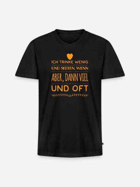 Trinkgewohnheiten - Männer Premium Bio T-Shirt mit V-Ausschnitt - Schwarz