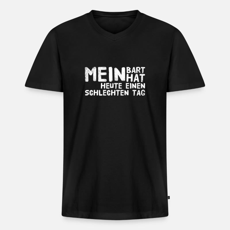 mein Bart und ich - Männer Premium Bio T-Shirt mit V-Ausschnitt - Schwarz